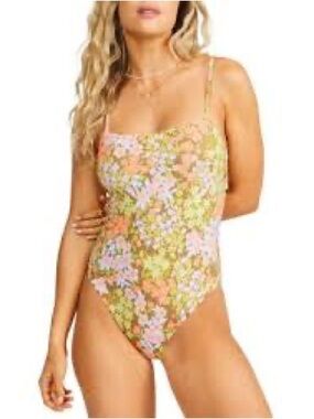 Billabong Women’s Bring On The Bliss Floral Multicolor One-Piece Swimsuit Size S